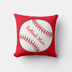 Softball Mom Square Throw Pillow