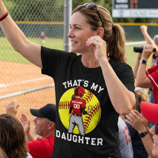 Softball Mom That's My Daughter Personalized Tri-Blend Shirt
