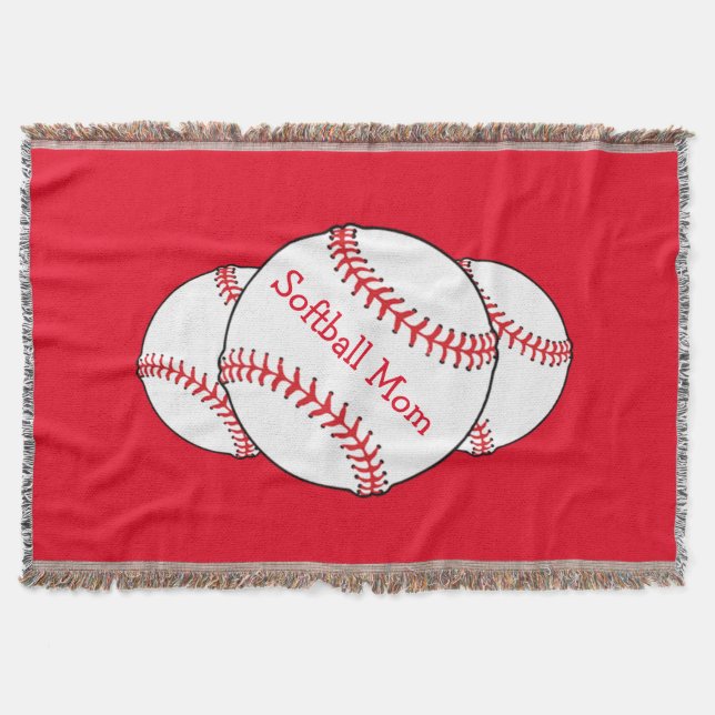Softball Mom Throw Blanket (Front)