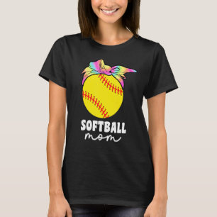 Softball Mom Tie Dye For Women Catcher Pitcher Pit T-Shirt