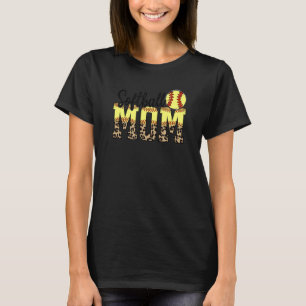 Softball Mom  Woman  Ball Mom Cute Letter T-Shirt
