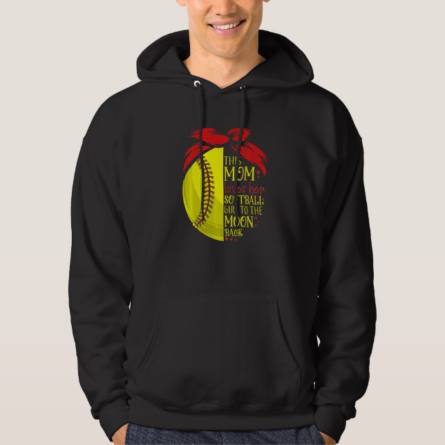 Softball  Mom Women Pitcher Catcher Girls Hoodie (Front)