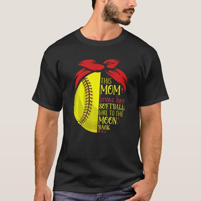 Softball  Mom Women Pitcher Catcher Girls T-Shirt (Front)