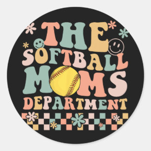Softball Moms Department Fun Mothers Day Costume  Classic Round Sticker