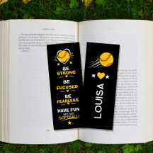 softball Motivational Bookmark Young softball