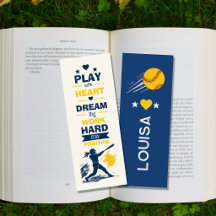 softball Motivational Bookmark Young softball