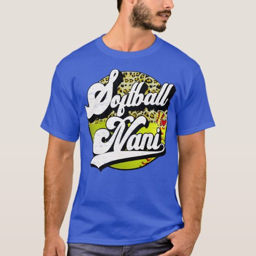 Softball Nani Vintage Leopard Softball Family Matc T_Shirt