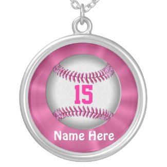 Softball Necklaces Personalized w/ NUMBER and NAME