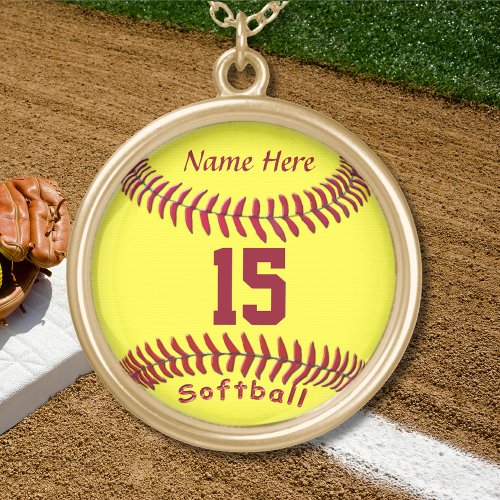 Softball Necklaces with NUMBERS and NAME