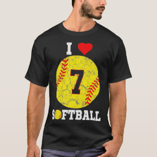 Softball Number #7 Softball Lover Gift Vintage Ret T-Shirt