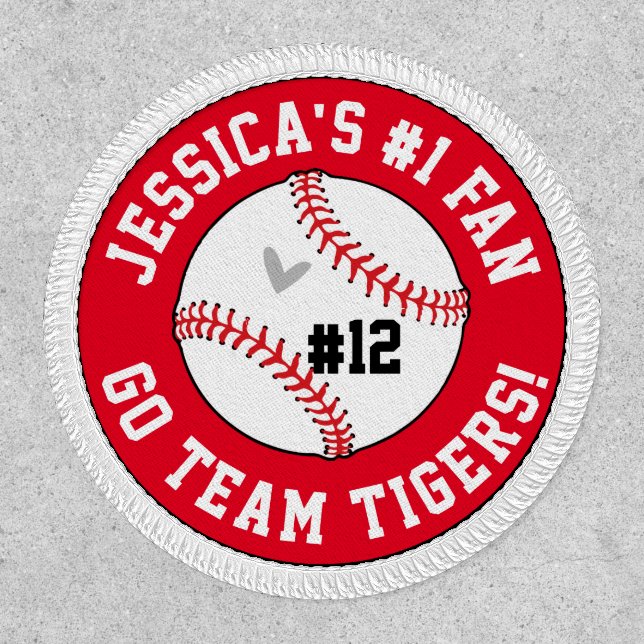 Softball or Baseball #1 Fan Custom Name Patch (Front)