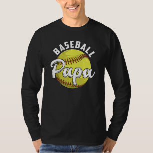 Softball Papa Vintage Retro Softball Fathers Day M T-Shirt