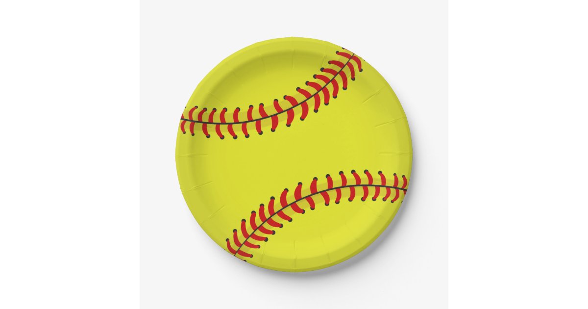 Softball Paper Plates Zazzle