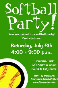 softball birthday invitations zazzle