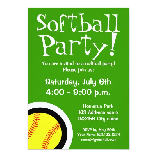softball party invitations for birthdays and bbq zazzle com