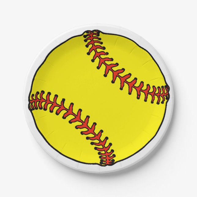 Softball Party Paper Plates (Front)