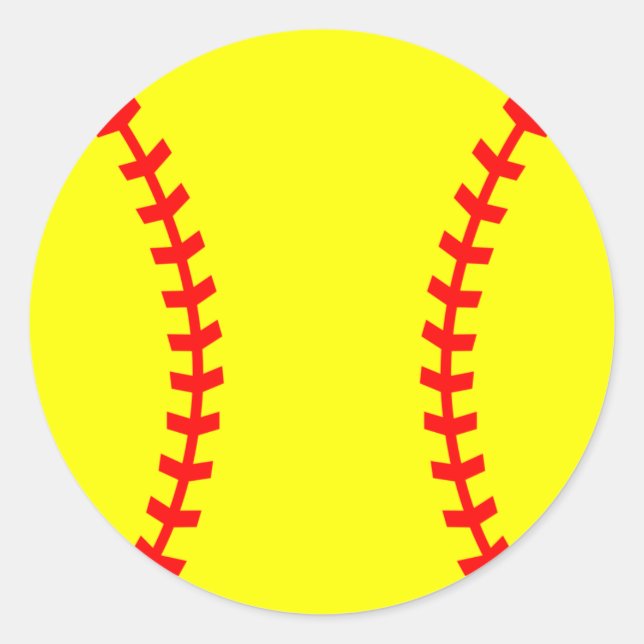 Softball Party Sticker, Birthday Sticker (Front)