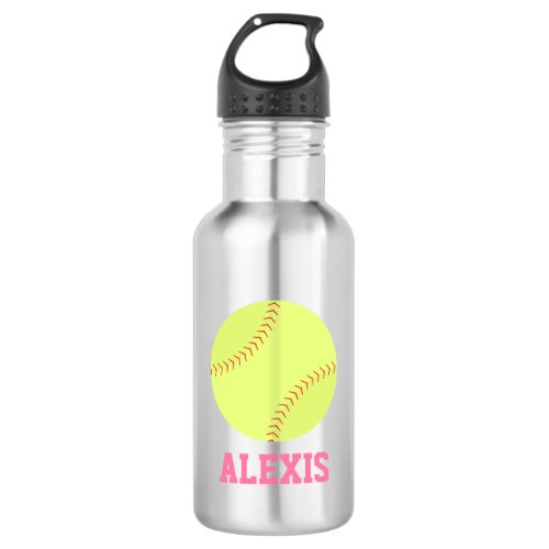 Softball Personalized Kids Stainless Steel Water Bottle