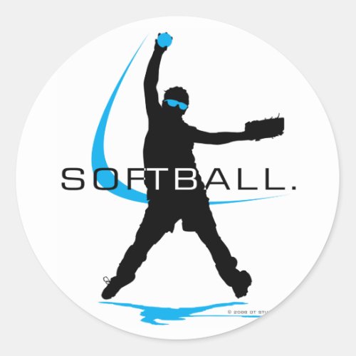 Softball _ Pitcher Classic Round Sticker