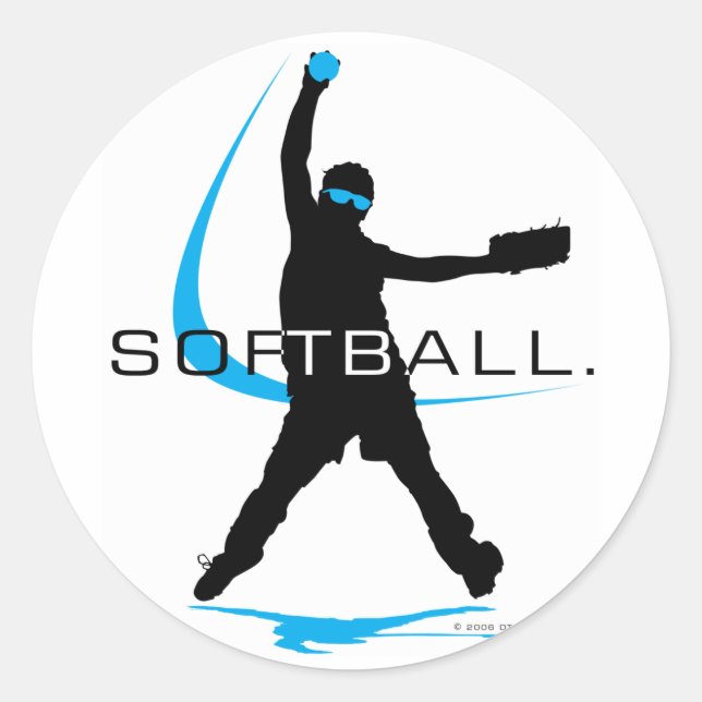 Softball - Pitcher Classic Round Sticker (Front)
