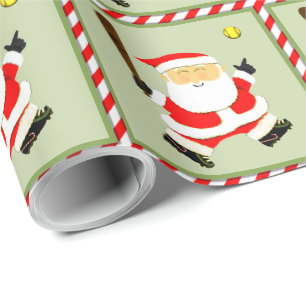 Softball Player Christmas Wrapping Paper