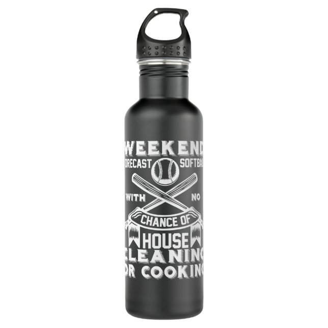 Softball Player Coach Fan Funny Quotes 71 player Stainless Steel Water Bottle (Front)
