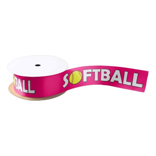 Softball Player Custom Color Fastpitch Team Party Satin Ribbon