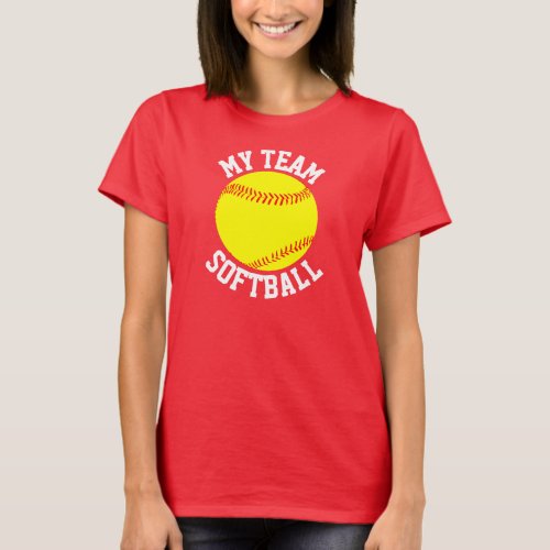 Softball Player Custom Color  Team Name T_shirt