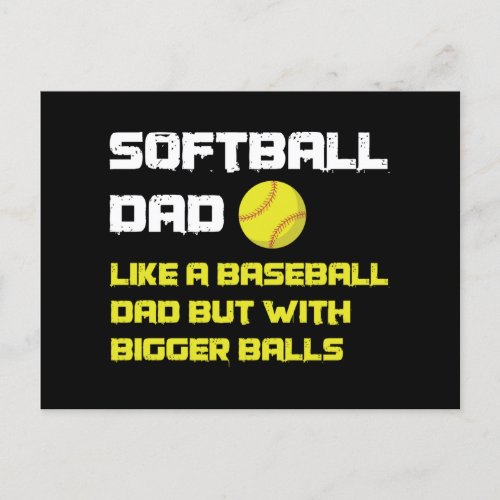 Softball Player Dad Humor Postcard