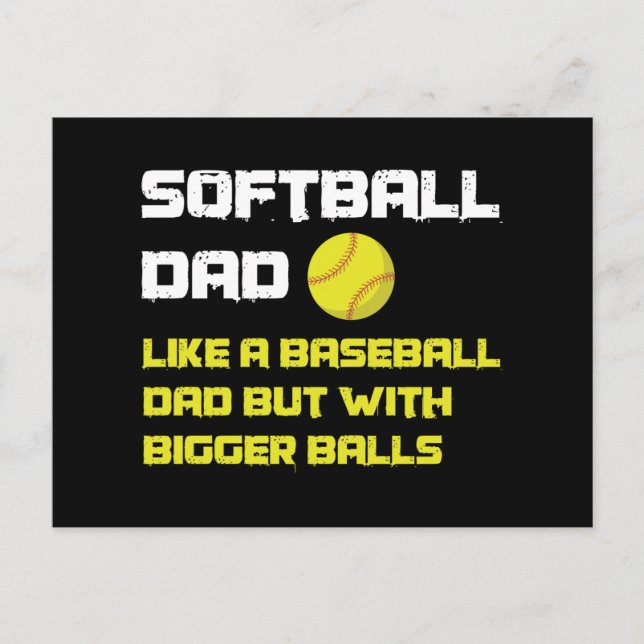 Softball Player Dad Humor Postcard (Front)