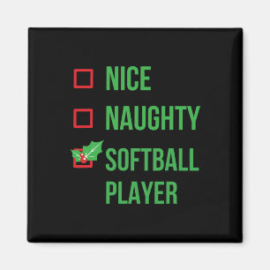 Softball Player Funny Pajama Christmas Gift Magnet