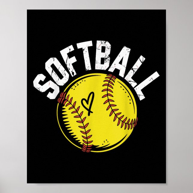 Softball Player Funny Softball T-shirt.png  Poster (Front)