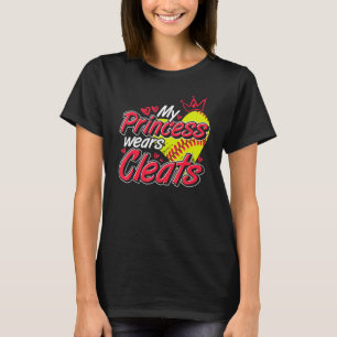 Softball Player Girls Cleats Princess Sport Parent T-Shirt
