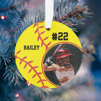 Softball Player Name Number Photo Keepsake