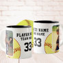 Softball Player Name Number Team 2 Photos Two-Tone Coffee Mug
