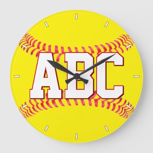 Softball Player or Coach Custom Numbers or Letters Large Clock
