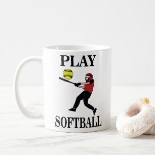 Softball Player Play Softball Coffee Mug