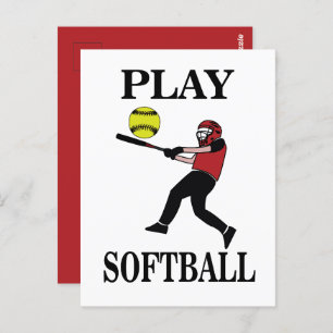 Softball Player Play Softball Postcard