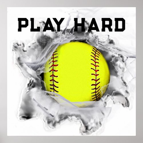 Softball Player Poster