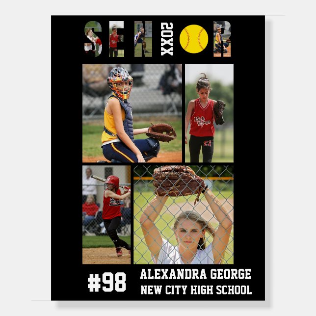 Softball Player Senior Night Sports Graduation Foam Board (Front)