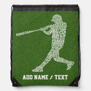 Softball Player Word Art, Baseball  Drawstring Bag