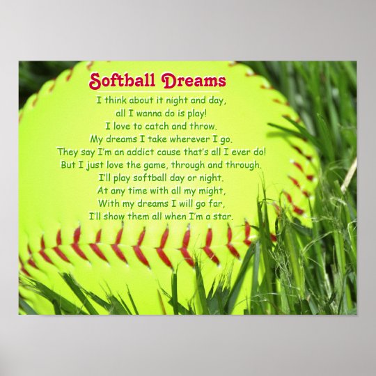 Softball Poem Poster | Zazzle