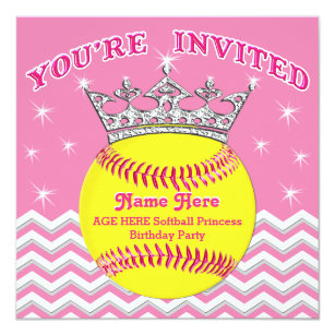 softball birthday invitations zazzle