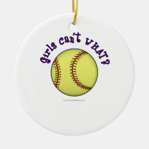 Softball-Purple Ceramic Ornament