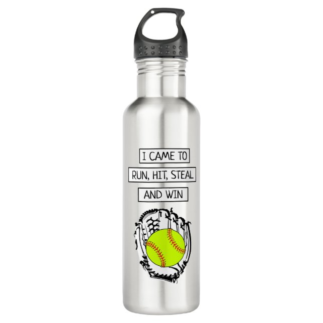 Softball Quote Stainless Steel Water Bottle (Front)