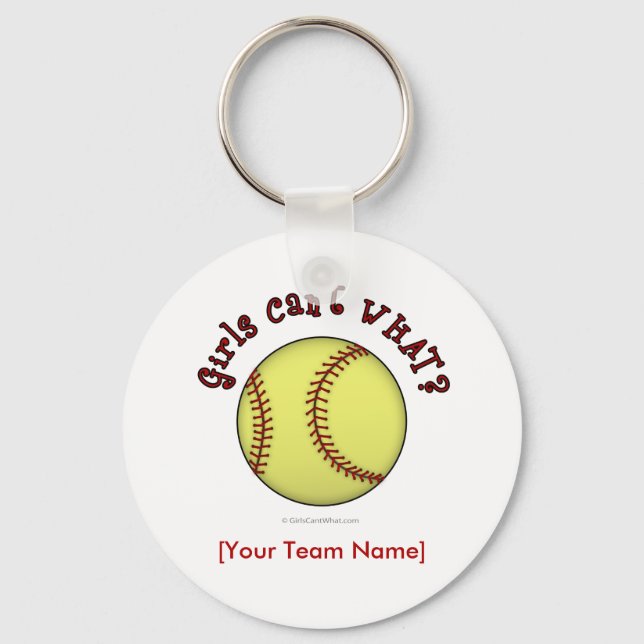 Softball-Red Keychain (Front)