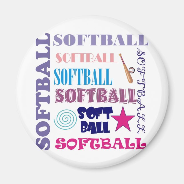 Softball Repeating Magnet (Front)