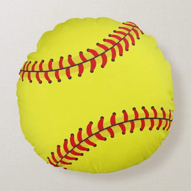 Softball Round Pillow (Front)