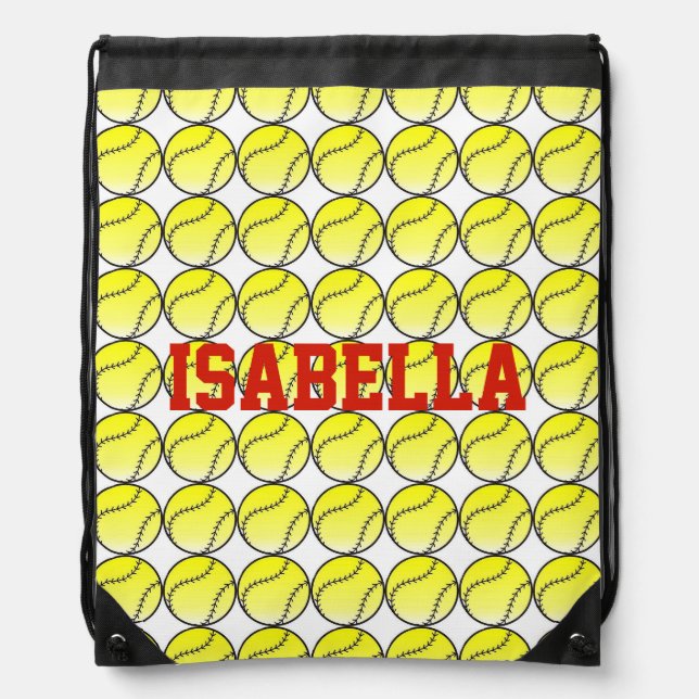 Softball Sack Drawstring Bag (Front)