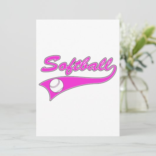 softball script text logo pink (Standing Front)